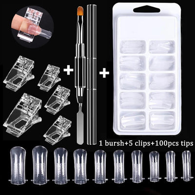 100 Pcs Acrylic Fake Nail Tips Set for Easy Manicure - Smarsty