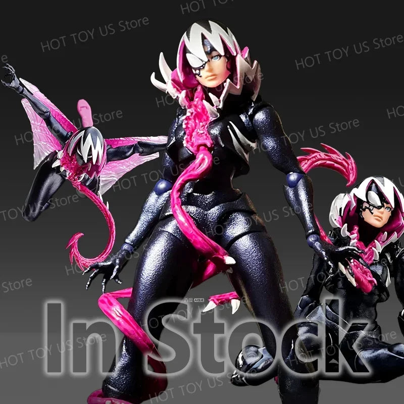 NEW KO Symbiote Gwenom Action Figure | Kaiyodo Revoltech Amazing Yamaguchi | Venomized Gwen Stacy Anime Model Gift