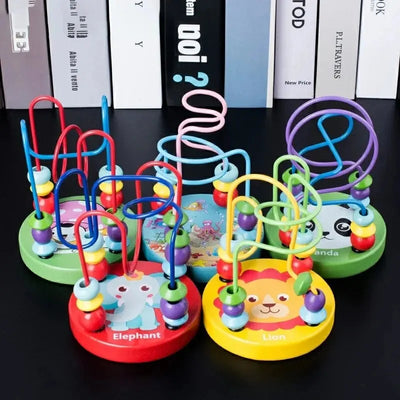 Colorful Wooden Roller Coaster Educational Circle Toy For Preschool Learning Bead Maze Toy Perfect Gift For Young Children - Smarsty