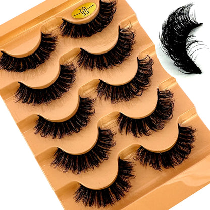 3D Natural Cat Eye False Eyelashes Fluffy Soft 5 Pairs - Smarsty