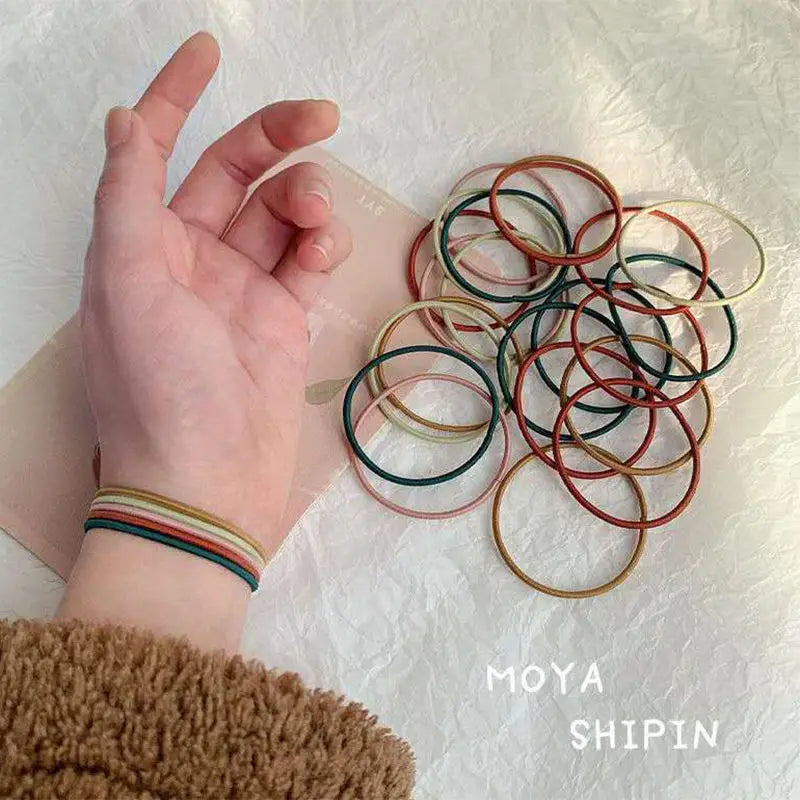 100Pcs Thin Hair Ties Elastic Bands No Crease Holds - Smarsty