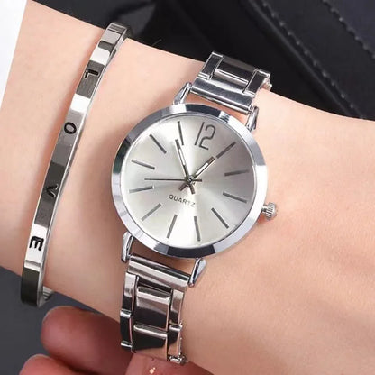 Luxury Women Quartz Wristwatch Set with Hollow Strap - Smarsty