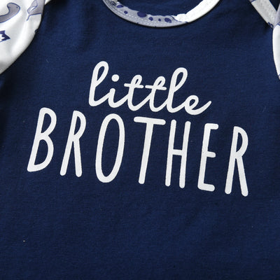 Newborn Baby Boys Fashion Clothes Set Letters Printed Long Sleeve Romper Bodysuit Top + infant Pants with Hat - Smarsty