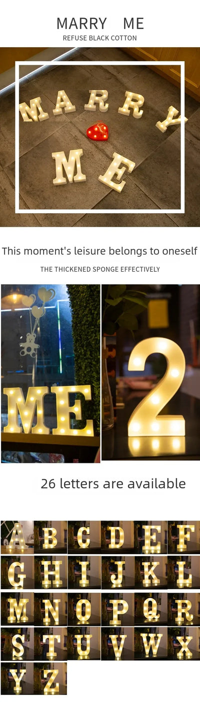 Colorful LED Letter Light for Weddings and Birthdays - Smarsty