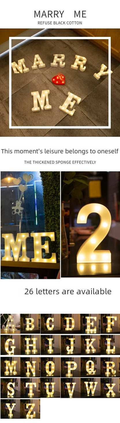 Colorful LED Letter Light for Weddings and Birthdays - Smarsty