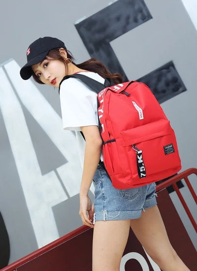 Fashion trend backpack backpack for men and women junior high school high school student bag large capacity korean version of th - Smarsty