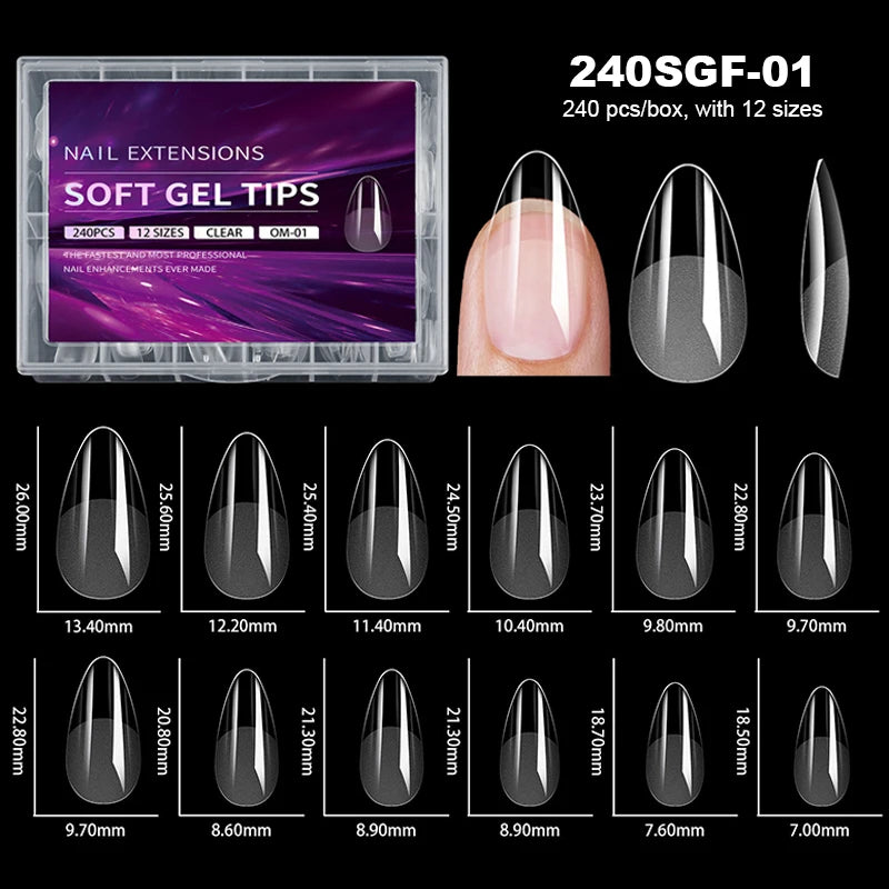 Luxury Soft Gel False Nail Tips for Elegant Manicure - Smarsty