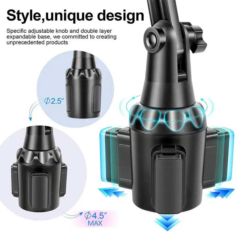 Universal Car Phone Holder Cellphone Mount Stand Adjustable Car Cup Phone Mount for iPhone 14 13 12 Por MAX Huawei Samsung - Smarsty