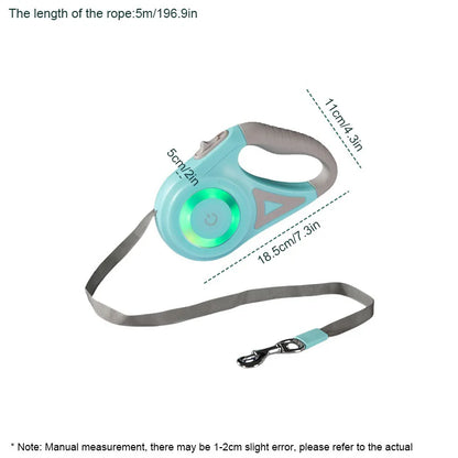 5M Automatic Retractable Dog Leash with LED Flashlight - Smarsty