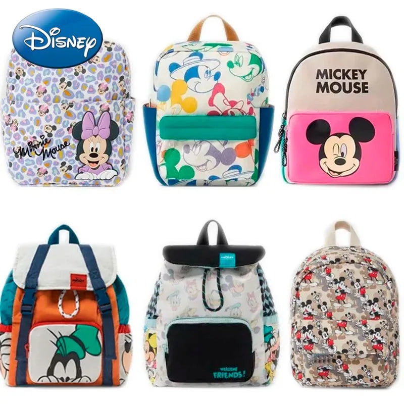 Mickey Mouse Canvas Backpack Large Capacity School Bag - Smarsty