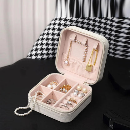 Leather Jewelry Case Travel Organizer with Compartments - Smarsty