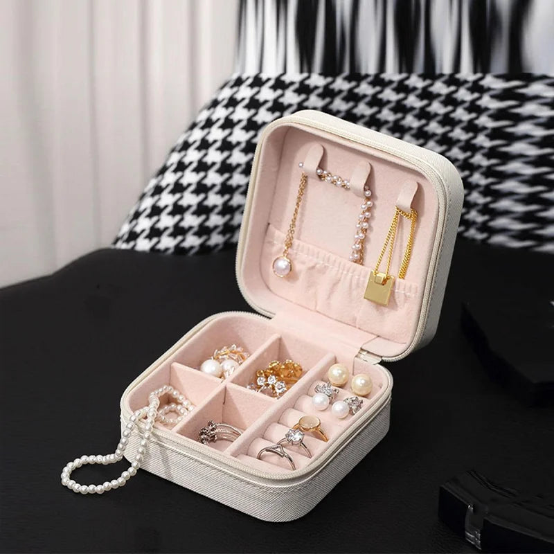 Leather Jewelry Case Travel Organizer with Compartments - Smarsty