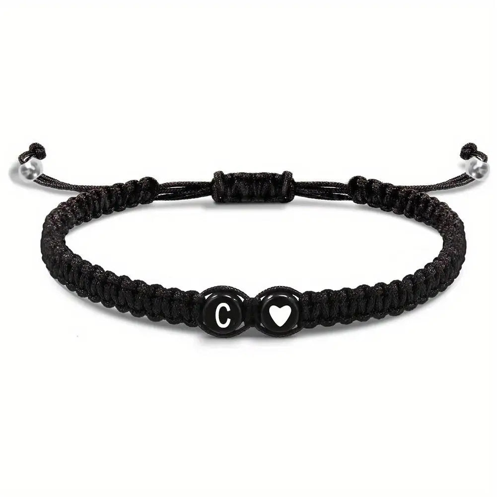 Handmade Adjustable Heart Bracelets A-Z Initials for Friendship - Smarsty