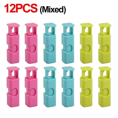12 PCS Squeeze Bread Bag Clips Reusable Fresh Food Seal Plastic Clip Snack Bag Seal Spring Clip Home Kitchen Storage by Smarsty