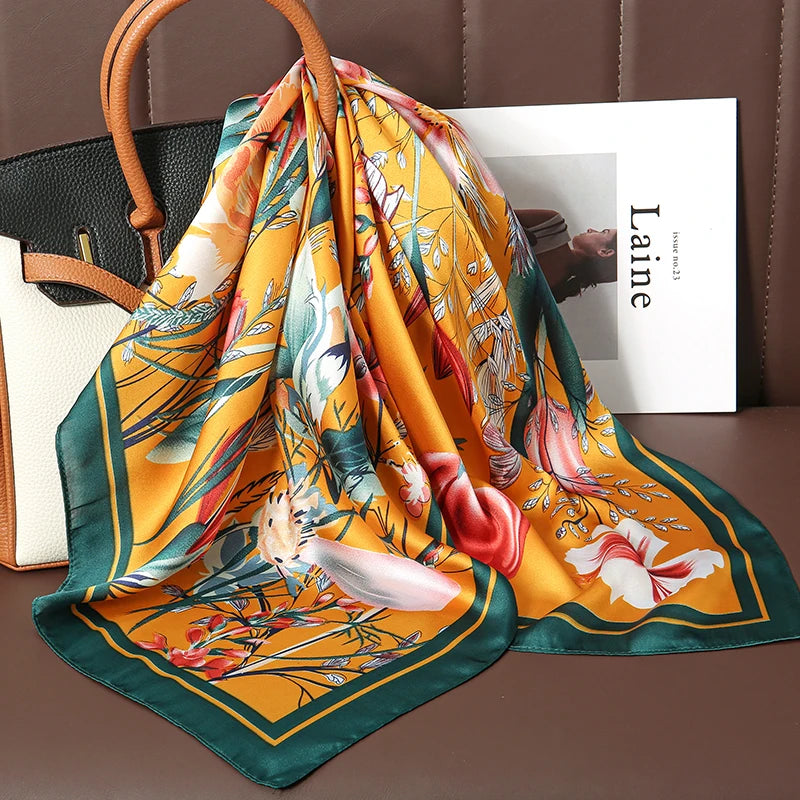 Luxury Silk Satin Scarf for Women with Sun Protection - Smarsty