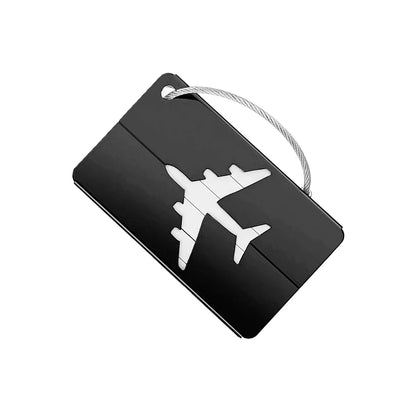 Aluminum Alloy Travel Luggage Tag Hanging Tag Suitcase Tag Plane With Name ID Cards Anti-lost Solid Color Travel Accessories - Smarsty