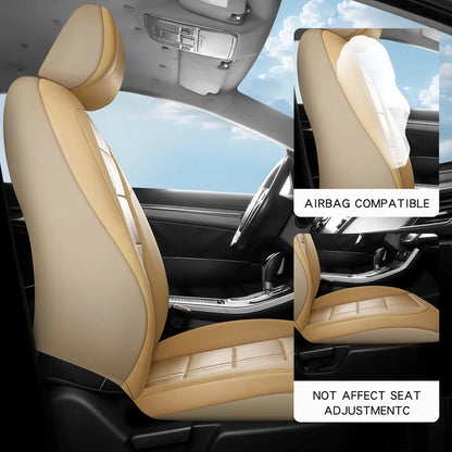 Leather Car Seat Covers Full Set 5-Seater Seat Universal Fit Padded of Most Car with Waterproof Breathable Anti-dirty