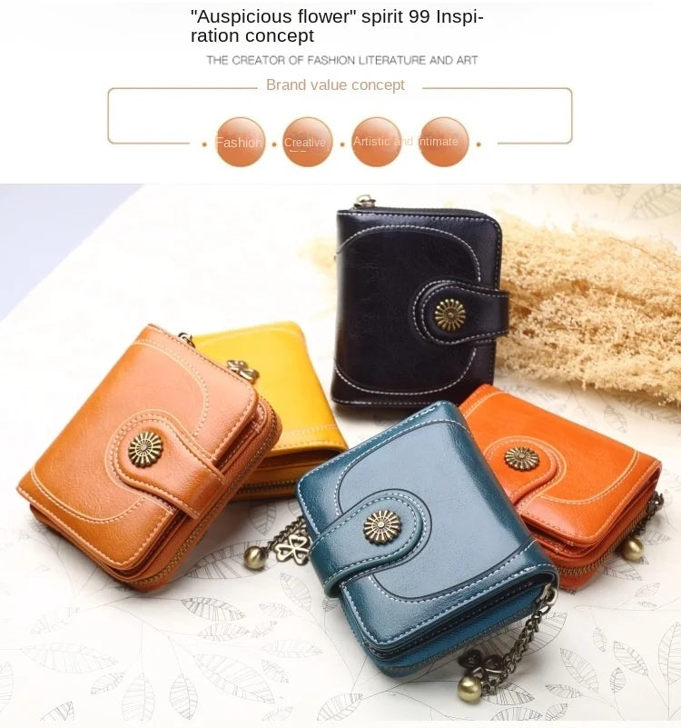 Women Wallets and Purses PU Leather Money Bag Female Short Hasp Purse Small Coin Card Holders Blue Red Clutch New Women Wallet - Smarsty