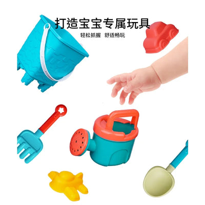 Summer Beach Set Toys For Kids Digging Sand Plastic Bucket Watering Bottle Shovels Children Beach Water Game Toys Tools by Smarsty