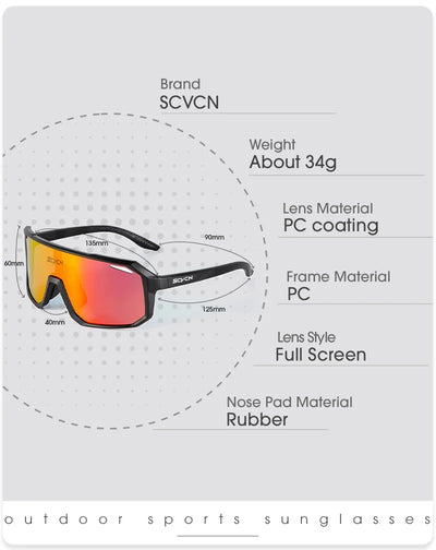 SCVCN Photochromic Cycling Glasses Bike Mountain Bicycle Golf UV400 Sunglasses Sport Protection Glasses for Men Women Baseball by Smarsty