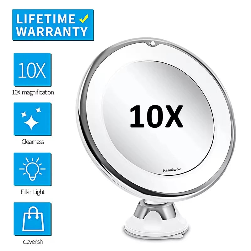 Flexible LED Lighted 10x Magnifying Makeup Mirror - Smarsty