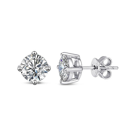 Moissanite Stud Earrings S925 Silver Certified Brilliance - Smarsty