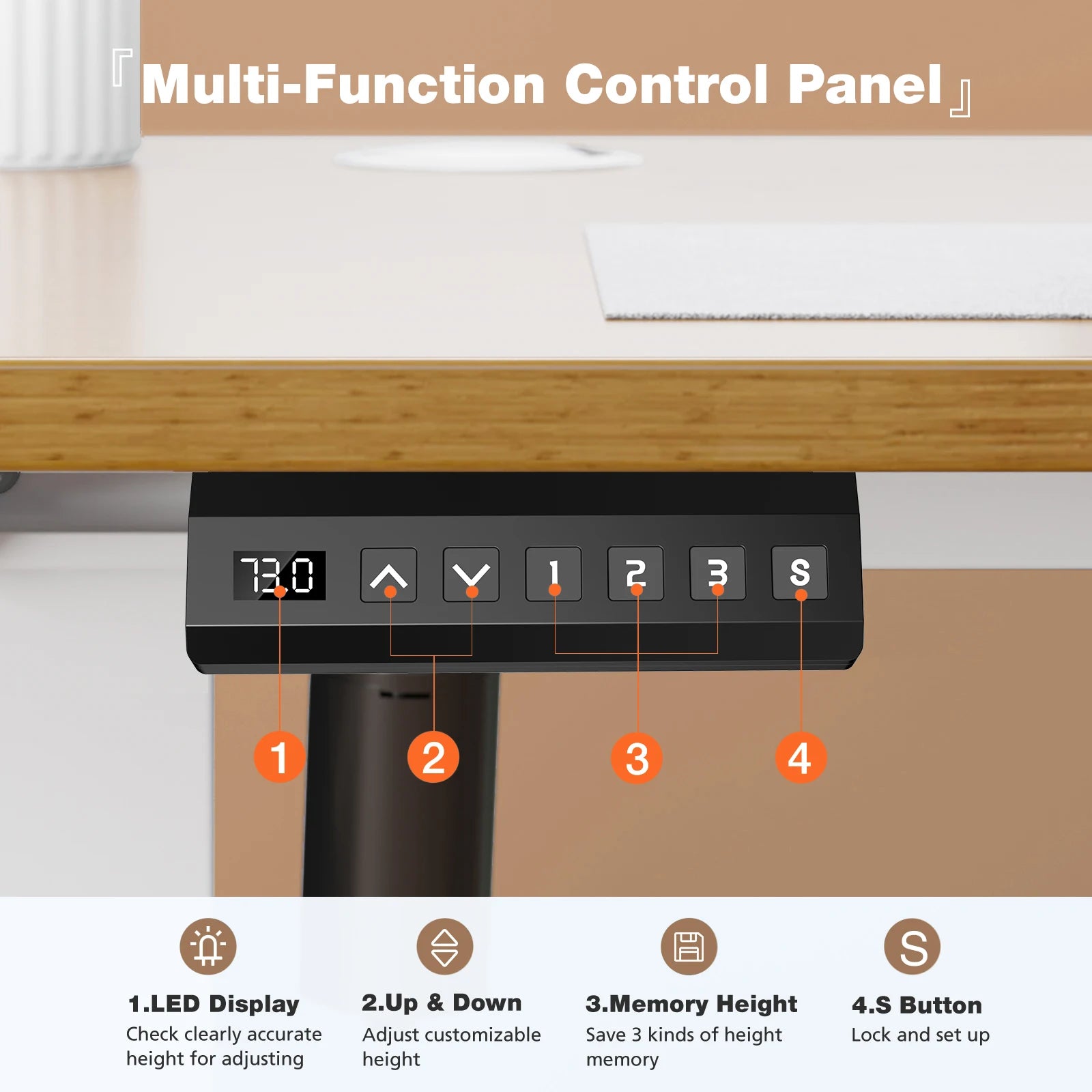 Electric Standing Desk Height Adjustable 40x24 Inch Stand Up Sit Stand Computer Desk Workstation Ergonomic Work Table