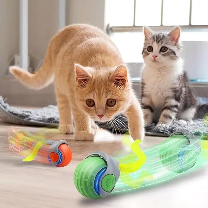 Interactive Electric Rolling Cat Ball Toy Rechargeable Fun - Smarsty