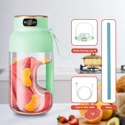 1000ML Portable Juicer Blender Fruit Juicer USB Charging Lemon Orange Fruit Juicing Cup Smoothie Blender Machine Kitchen Tools - Smarsty