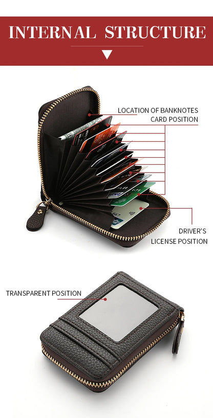 Fashion Pu Leather Zipper Short Mini Wallet Women Id Bank Card Holder Women Purse