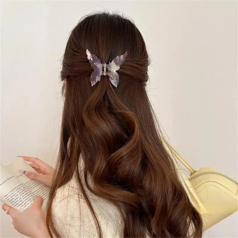 Three Dimensional Butterfly Acetate Hair Clip Lightweight - Smarsty
