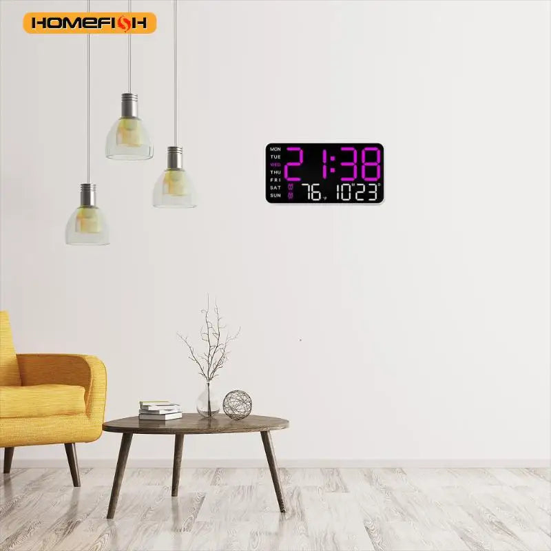 Giant Intelligent Digital Wall Clock With Temperature Display - Smarsty