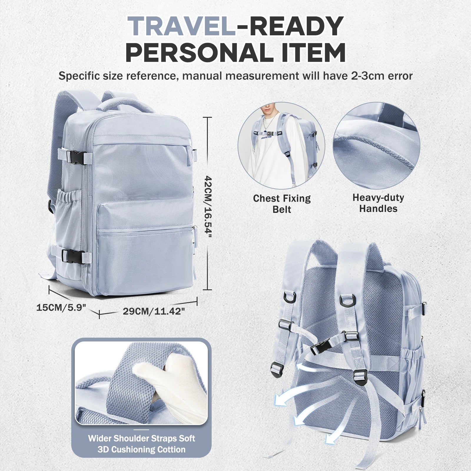 Fashion College Backpack Men Vacuum Compression Backpack, Women Men 15.6in Laptop Backpack Expand Hiking Vacuum Travel Backpack - Smarsty