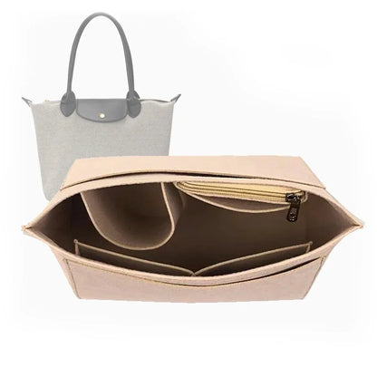 Felt Insert Bag Fits For Longchamp Handbag Liner Bag Felt Cloth Makeup Bag Support Travel Portable Insert Purse Organizer