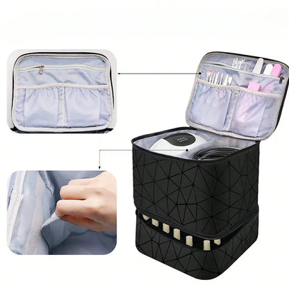 Portable Nail Polish Organizer Bag With Double Layer - Smarsty