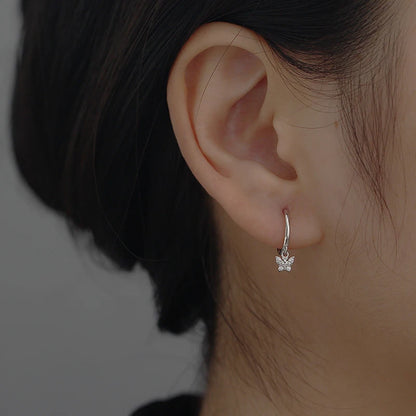 925 Sterling Silver Hoop Earrings White Crystal Luxury - Smarsty