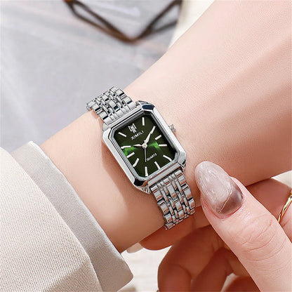 Women's Luxury Square Quartz Watch with Gold Alloy Strap - Smarsty