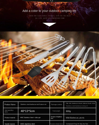 Stainless Steel BBQ Tool Set With Portable Storage Bag - Smarsty