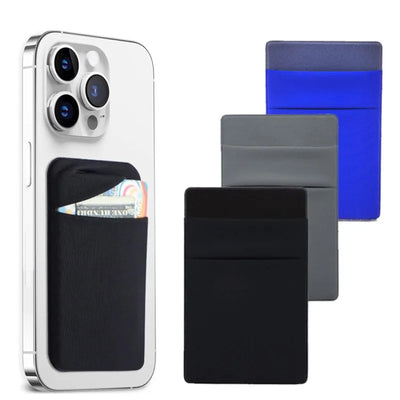 Fashion Elastic Cloth Cell Phone Card Holder Mobile Phone Wallet Case Credit ID Card Holder Adhesive Sticker Pocket Money Bag - Smarsty