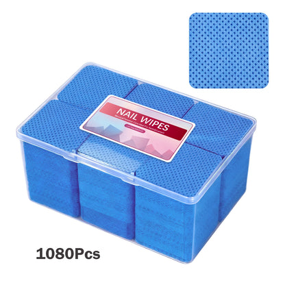 1080pcs Boxed Nail Art Lint-Free Eyelash Glue Wipes Paper Gel Polish Remover Clean Glue Cotton Pads Beauty Cleaning Tools - Smarsty