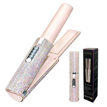 2 in 1 Wireless Hair Straightener and Curler Brush - Smarsty