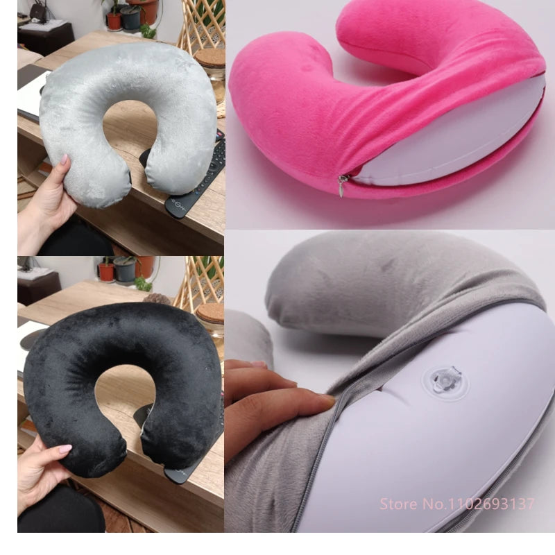 Cute Cartoon Inflatable Travel Neck Pillow for Kids - Smarsty