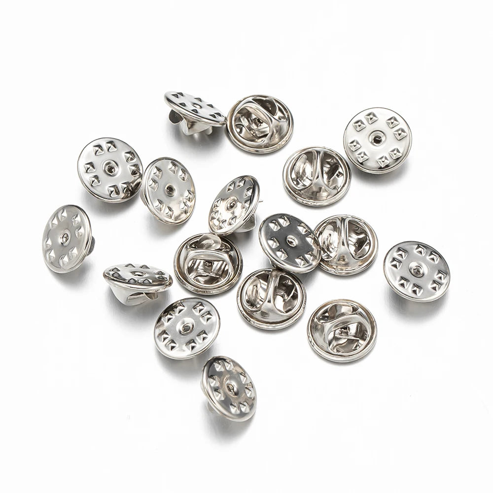 100Pc Metal Locking Pin Backs Secure Brooch Bases Pack - Smarsty