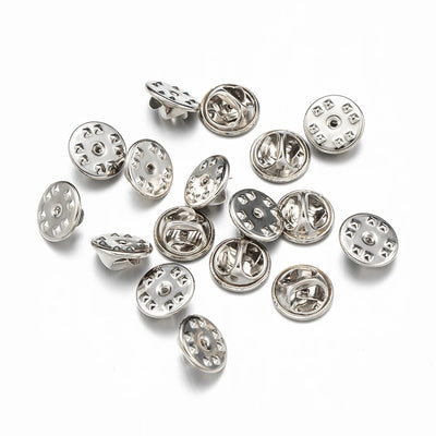 100Pc Metal Locking Pin Backs Secure Brooch Bases Pack - Smarsty