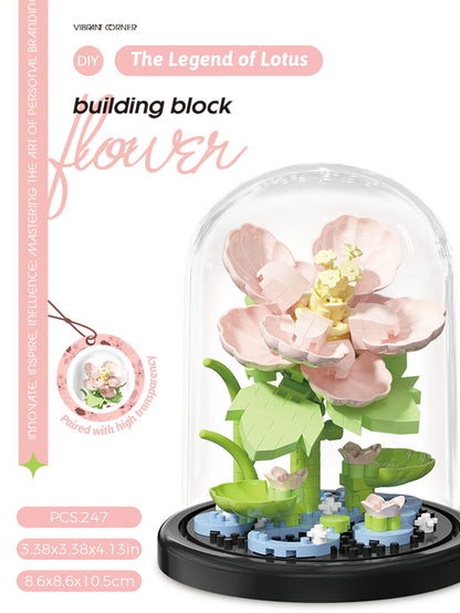 Micro particle building block bouquet handmade gift, children's puzzle toy handmade DIY sunflower desktop decoration ornament
