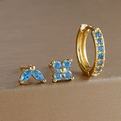 Gold Color Stainless Steel Hoop Earrings Set for Women - Smarsty