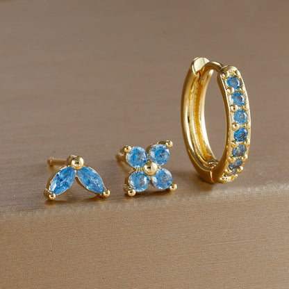 Gold Color Stainless Steel Hoop Earrings Set for Women - Smarsty