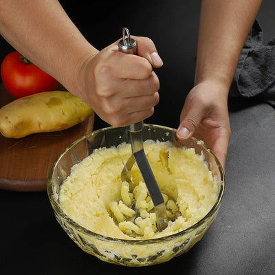 Stainless Steel Potato Masher Manual Fruit Vegetable Pressure Mud Machine Kitchen Children Food Crusher Complementary Gadget by Smarsty
