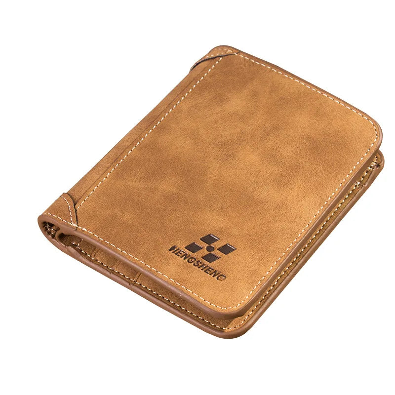 New Men Wallets Credit Card/ID Holder Vintage Brand Male Wallet High Quality PU Leather Photo Holder Foldable Short Men Purse - Smarsty