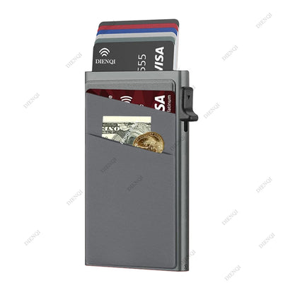 Anti-theft Cards Protectors Card Holder Minimalist Smart Wallet RFID Protection Aluminum Metal Box Cardholder Case Porte Carte - Smarsty